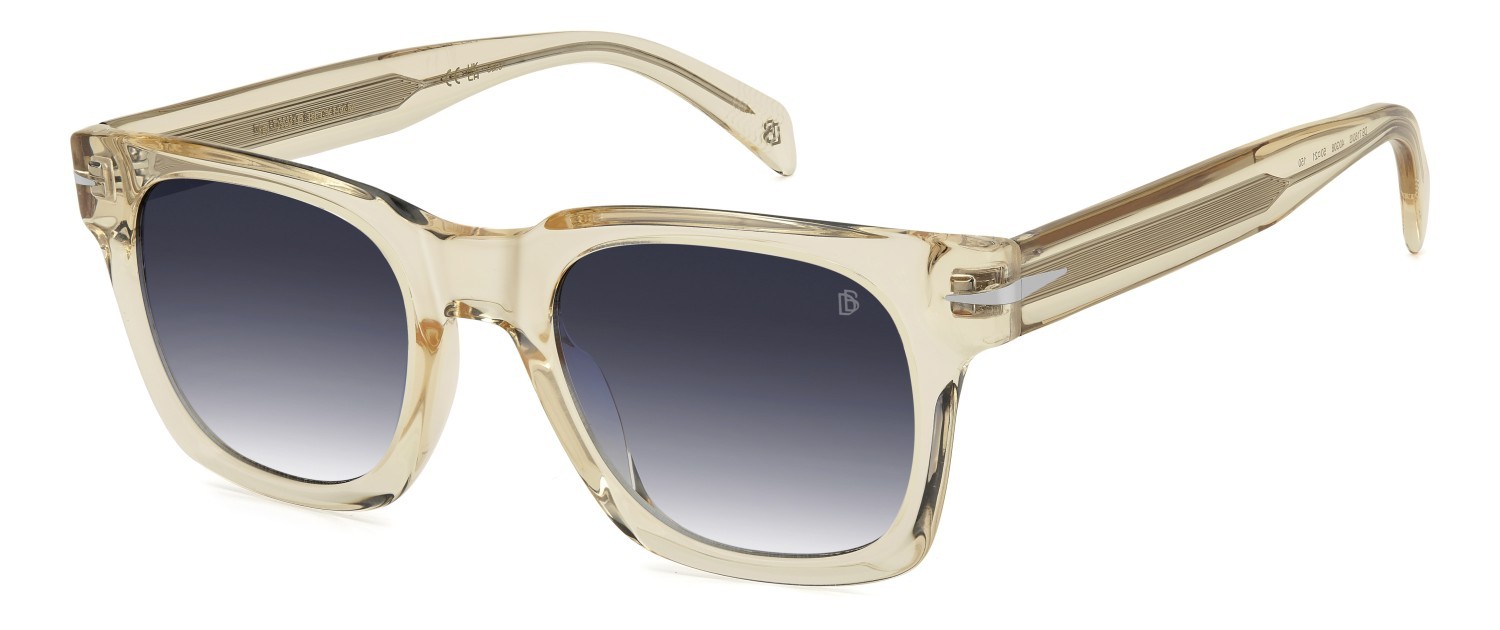 Sunglasses David Beckham Db 7160/S 208547 40G 08 color yellow shape square lenses dk blue shaded