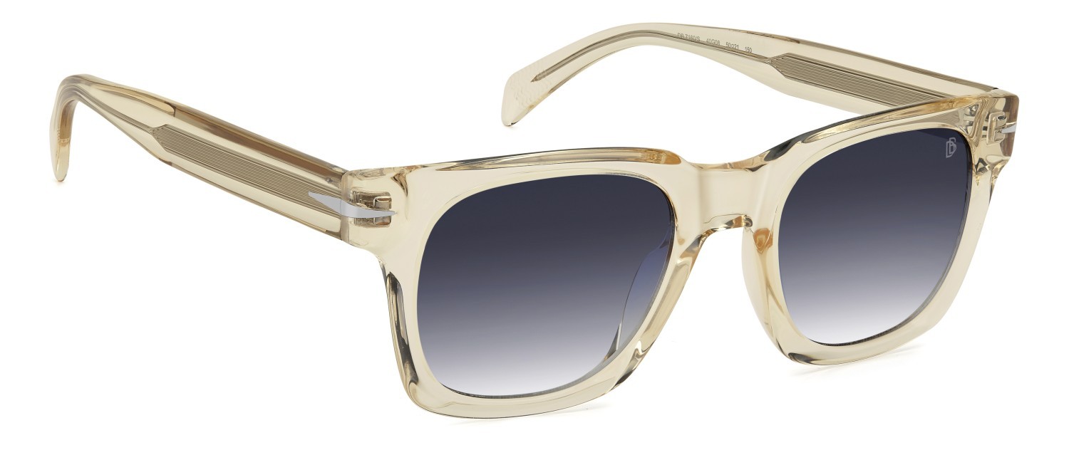 Sunglasses David Beckham Db 7160/S 208547 40G 08 color yellow shape square lenses dk blue shaded