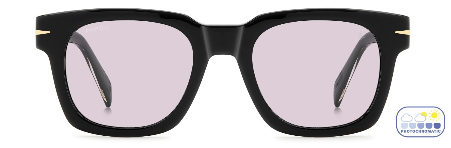 Sunglasses David Beckham Db 7160/S 208547 807 KE color black shape square lenses violet to grey photochromatic