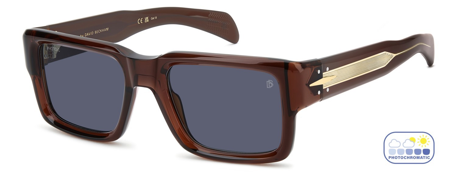 Sunglasses David Beckham Db 7159/S 208548 09Q SD color brown shape rectangle lenses blue photochromatic antireflex