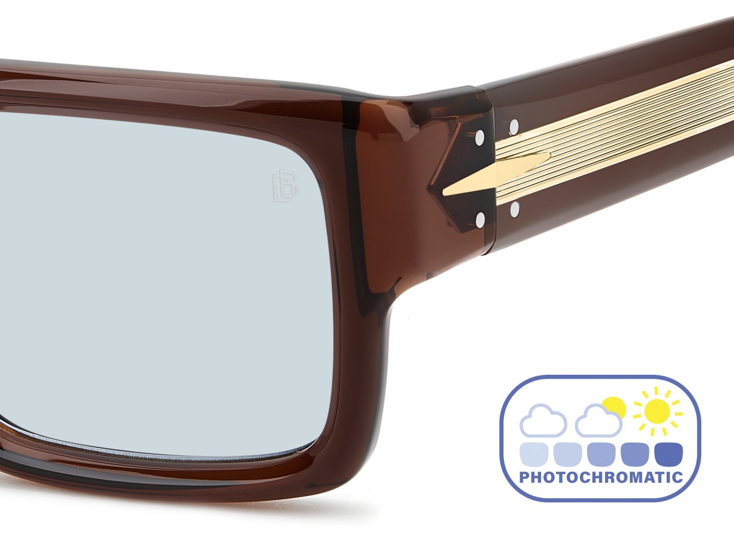 Sunglasses David Beckham Db 7159/S 208548 09Q SD color brown shape rectangle lenses blue photochromatic antireflex