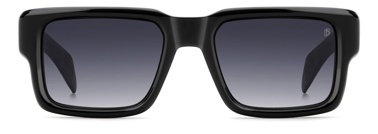 Sunglasses David Beckham Db 7159/S 208548 2M2 08 color black gold shape rectangle lenses dk blue shaded