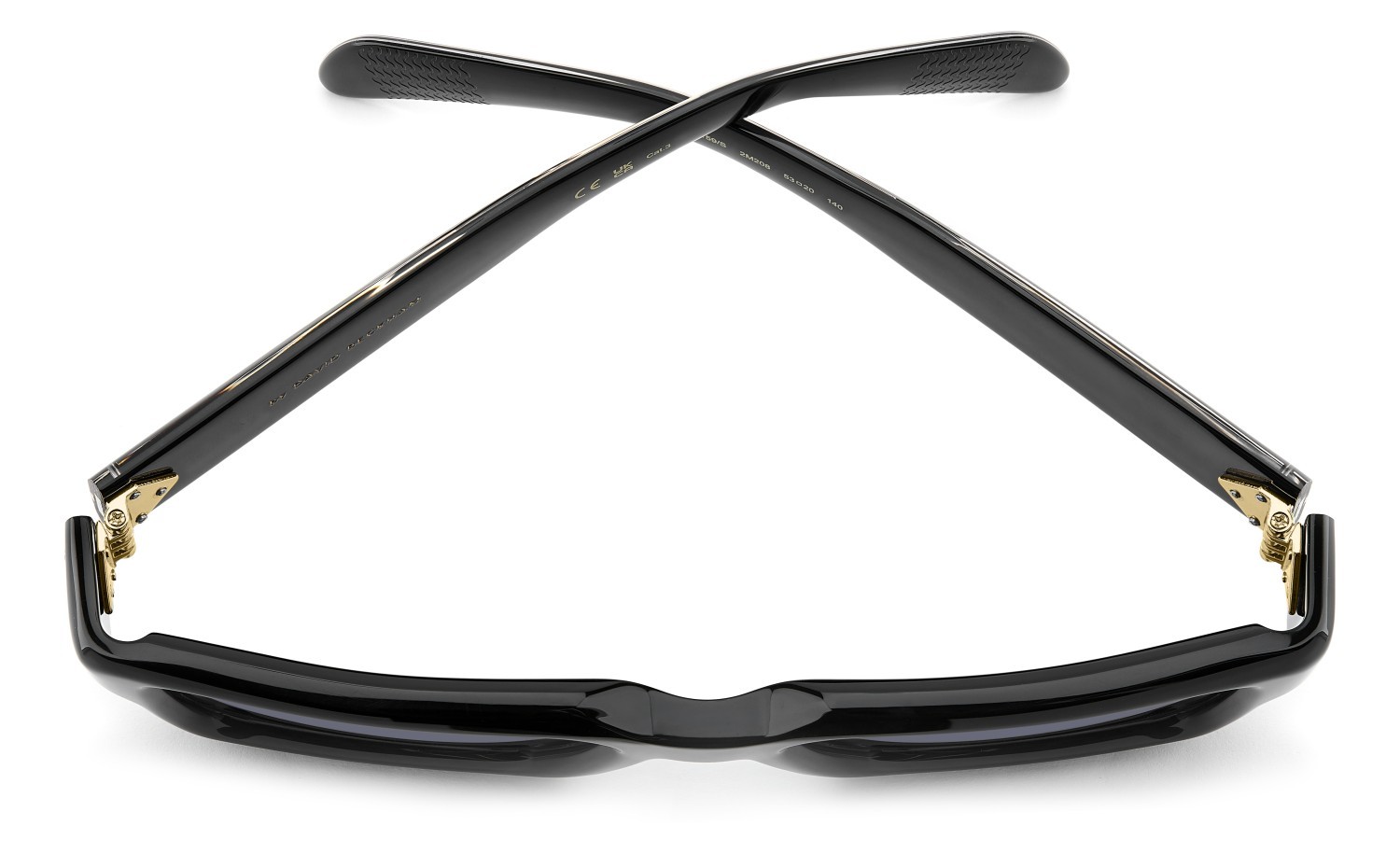 Sunglasses David Beckham Db 7159/S 208548 2M2 08 color black gold shape rectangle lenses dk blue shaded