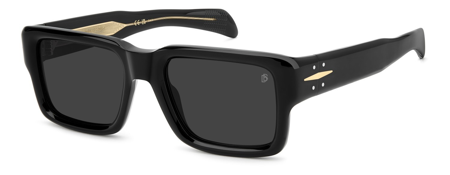 Sunglasses David Beckham Db 7159/S 208548 807 IR color black shape rectangle lenses grey