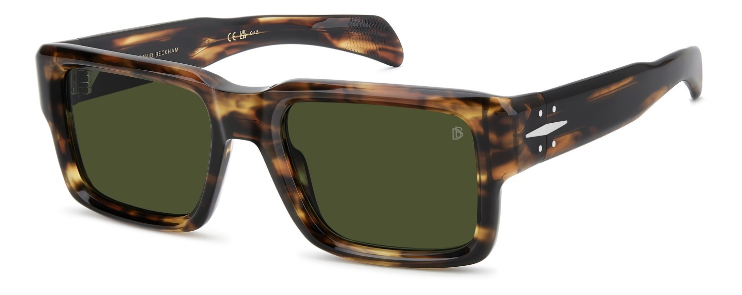 Sunglasses David Beckham Db 7159/S 208548 WR9 QT color brown havana shape rectangle lenses green