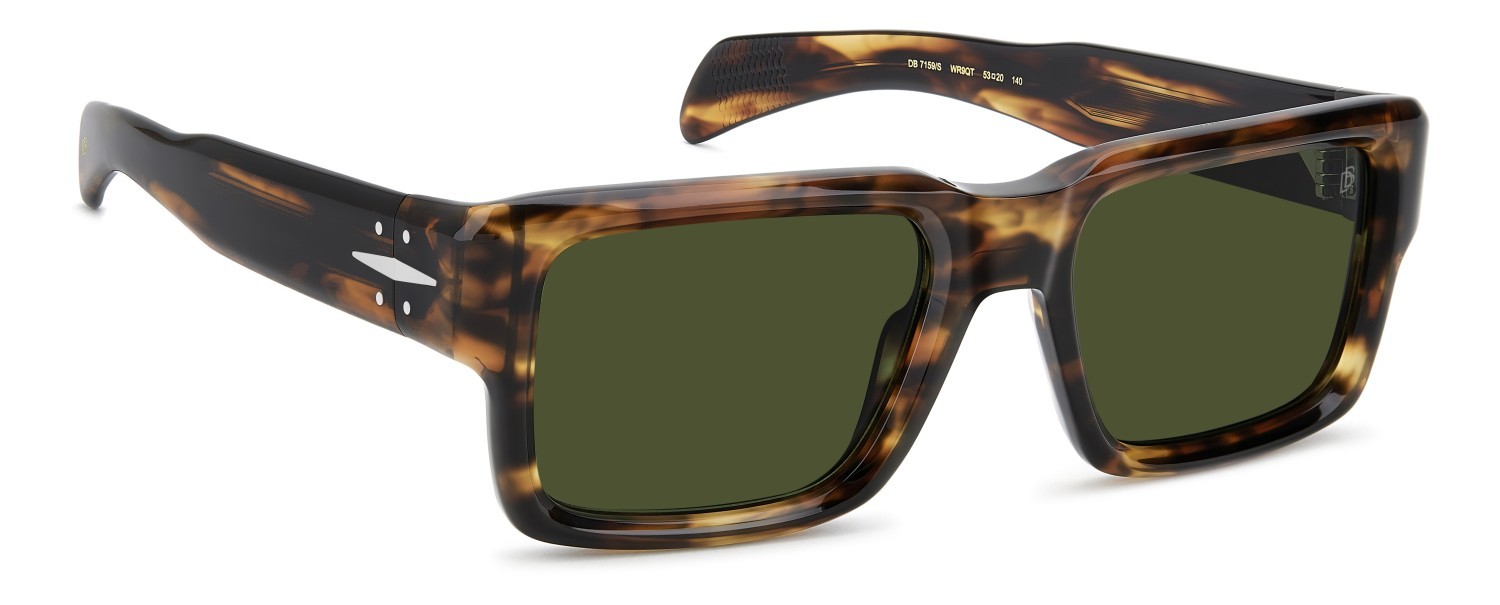 Sunglasses David Beckham Db 7159/S 208548 WR9 QT color brown havana shape rectangle lenses green