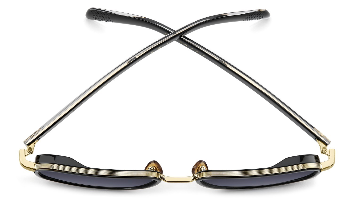 Sunglasses David Beckham Db 7158/S 208549 RHL 08 color gold black 2 shape rectangle lenses dk blue shaded