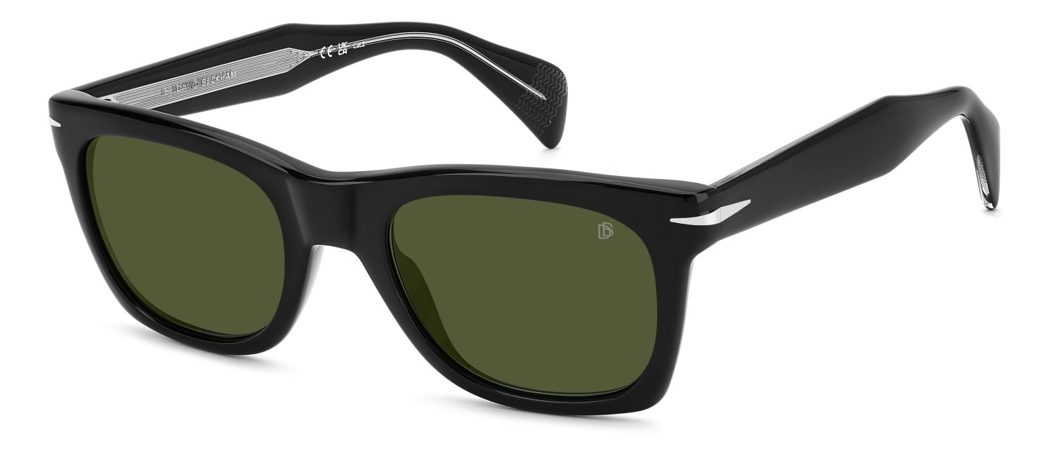 Sunglasses David Beckham Db 1222/S 208552 807 QT color black shape rectangle lenses green