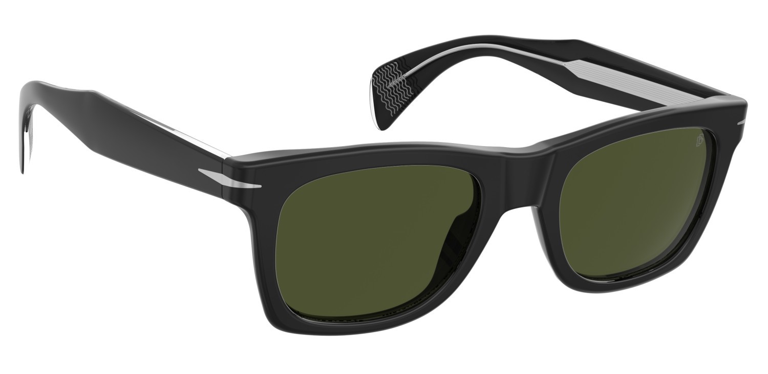 Sunglasses David Beckham Db 1222/S 208552 807 QT color black shape rectangle lenses green