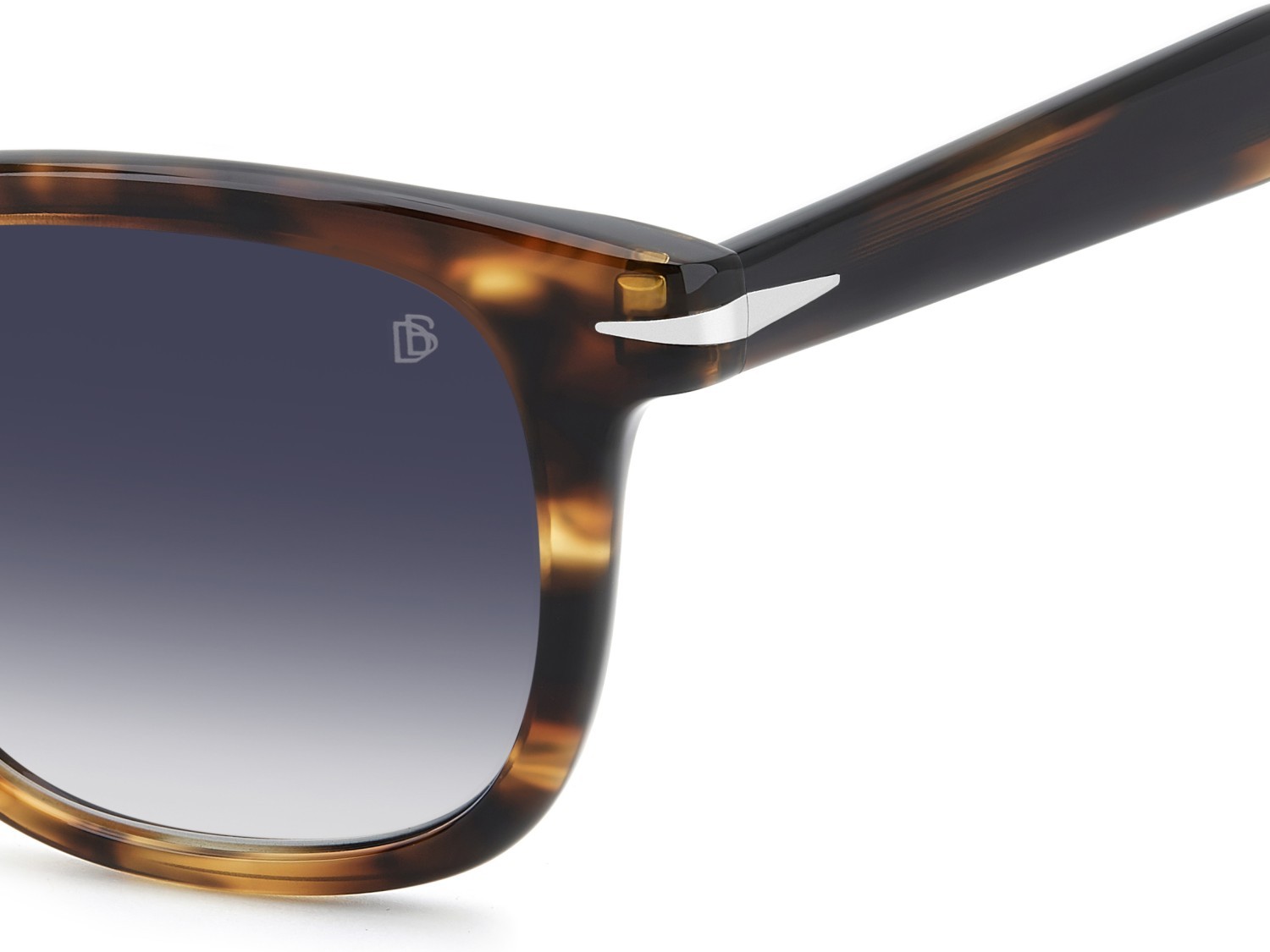 Sunglasses David Beckham Db 1221/S 208553 EX4 08 color brown horn shape square lenses dk blue shaded