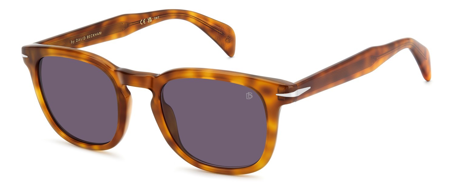 Sunglasses David Beckham Db 1221/S 208553 WR9 UR color brown havana shape square lenses violet