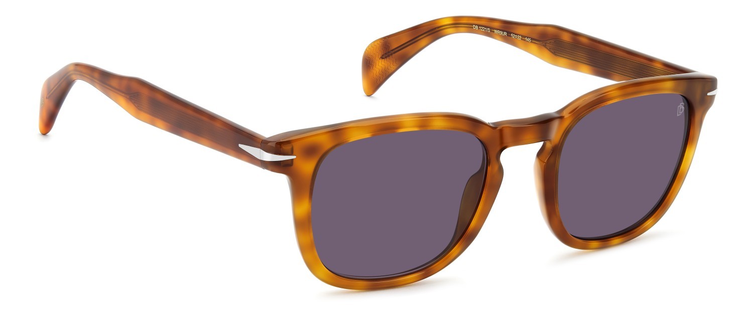 Sunglasses David Beckham Db 1221/S 208553 WR9 UR color brown havana shape square lenses violet