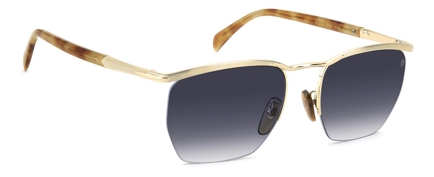 Sunglasses David Beckham Db 1225/S 208555 0NR 84 color gold brown havana shape square lenses blue shaded antireflex