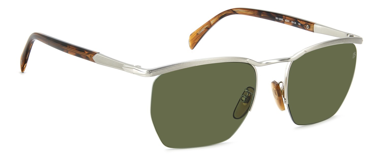 Sunglasses David Beckham Db 1225/S 208555 9CI O7 color palladium brown shape square lenses green lightgreen antireflex