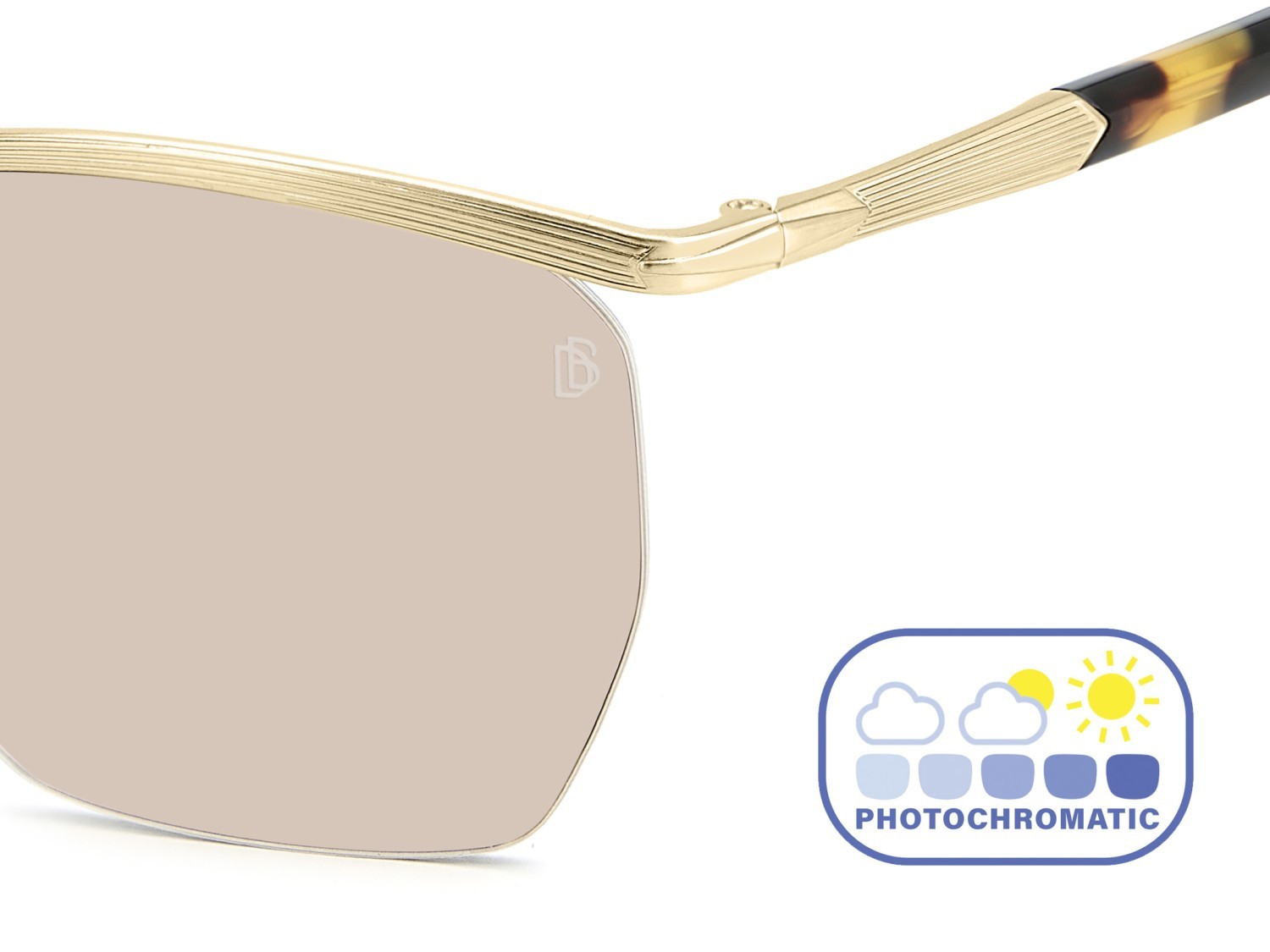 Sunglasses David Beckham Db 1225/S 208555 HM2 63 color gold honey havana shape square lenses pink photochromatic antireflex