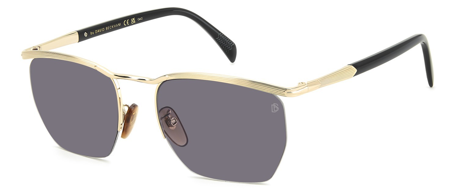 Sunglasses David Beckham Db 1225/S 208555 RHL 0D color gold black 2 shape square lenses violet antireflex