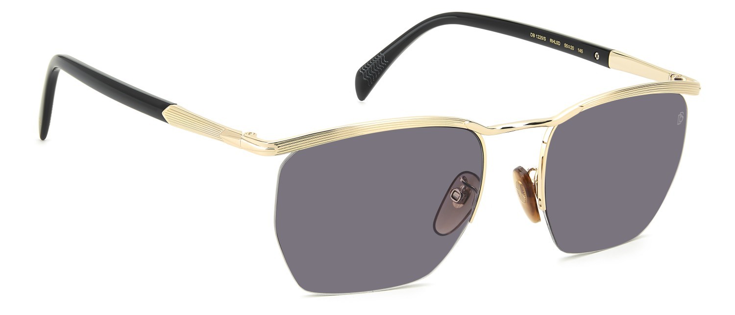 Sunglasses David Beckham Db 1225/S 208555 RHL 0D color gold black 2 shape square lenses violet antireflex