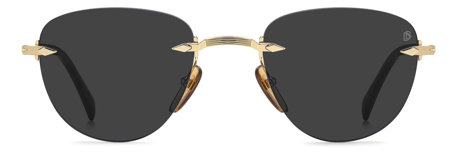 Sunglasses David Beckham Db 1224/S 208556 RHL IR color gold black 2 shape square lenses grey