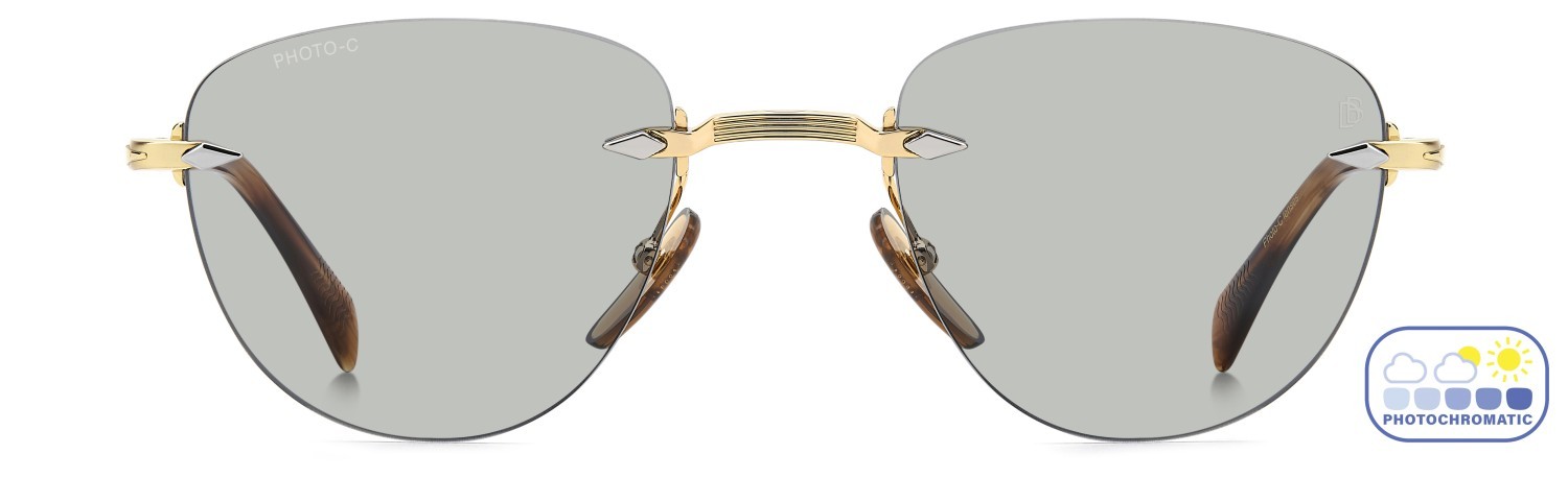 Sunglasses David Beckham Db 1224/S 208556 T5U 8J color gold brown horn shape square lenses greenphotochromatic antireflex