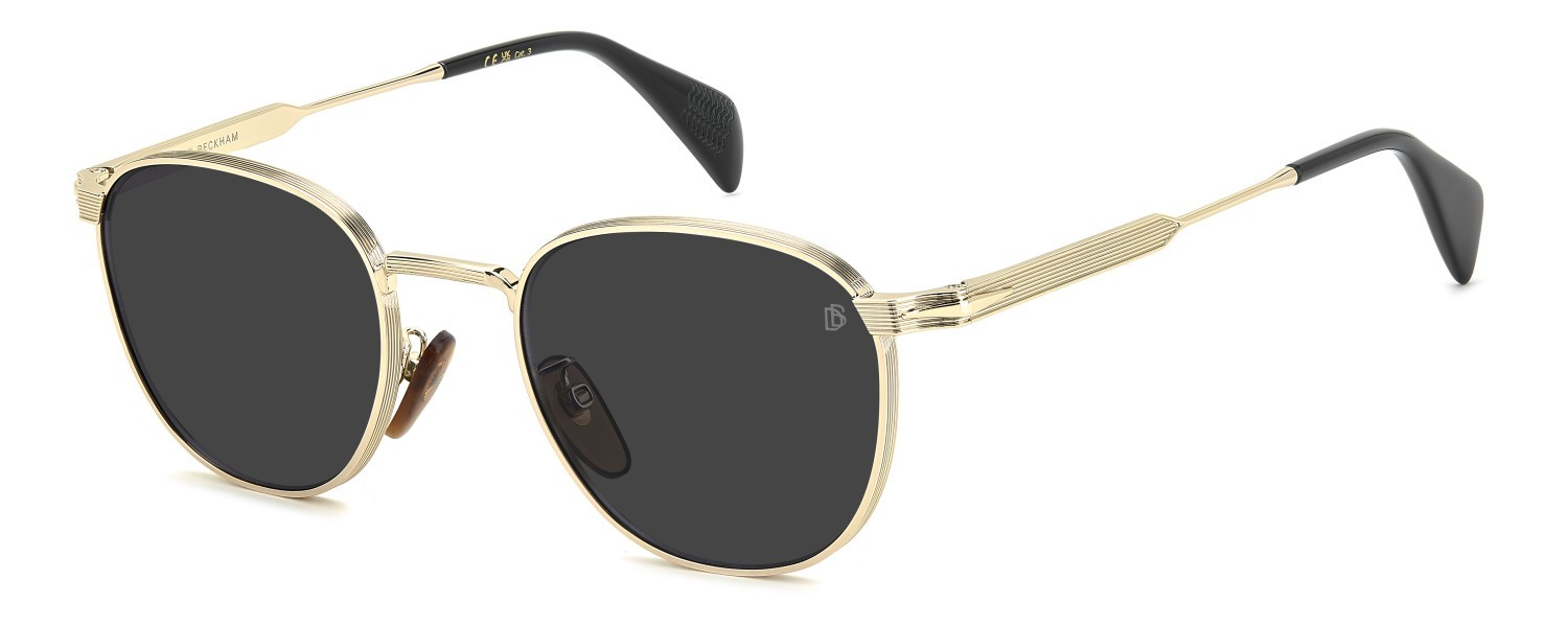 Sunglasses David Beckham Db 1228/S 208557 RHL 2K color gold black 2 shape pantos lenses grey antireflex