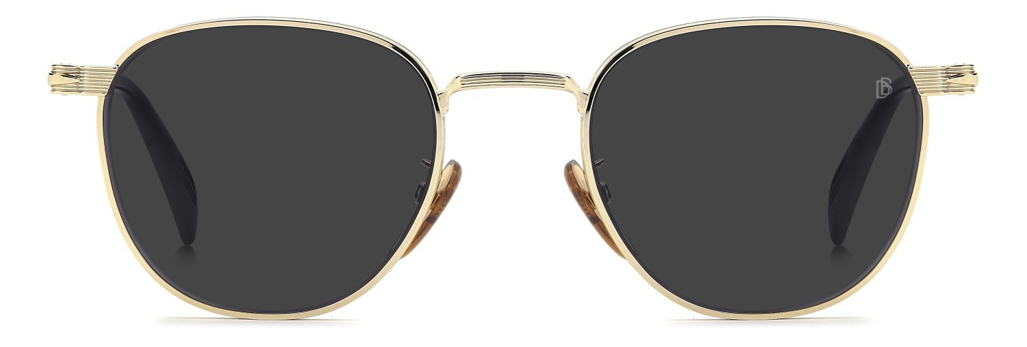 Sunglasses David Beckham Db 1228/S 208557 RHL 2K color gold black 2 shape pantos lenses grey antireflex