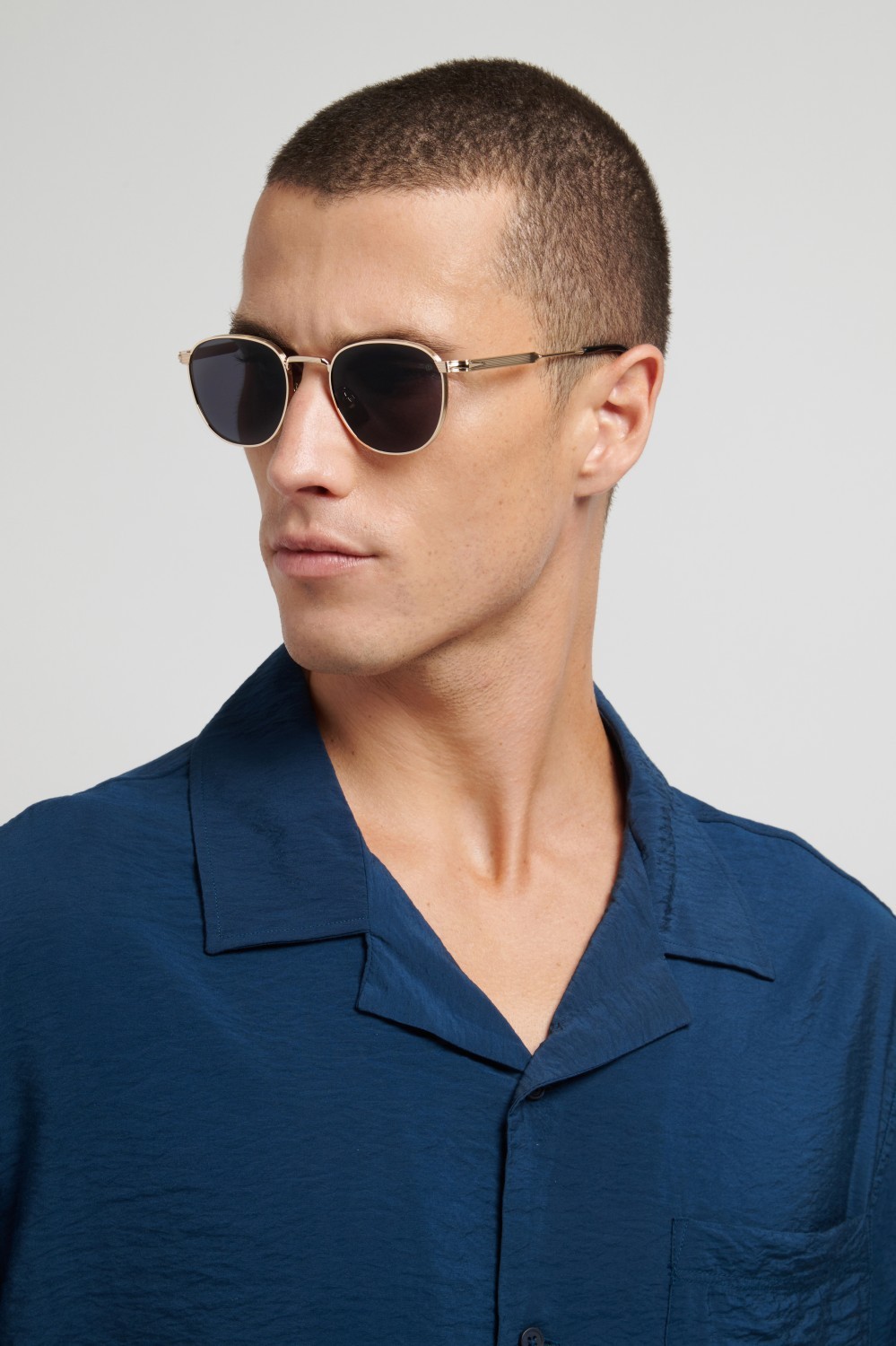 Sunglasses David Beckham Db 1228/S 208557 RHL 2K color gold black 2 shape pantos lenses grey antireflex