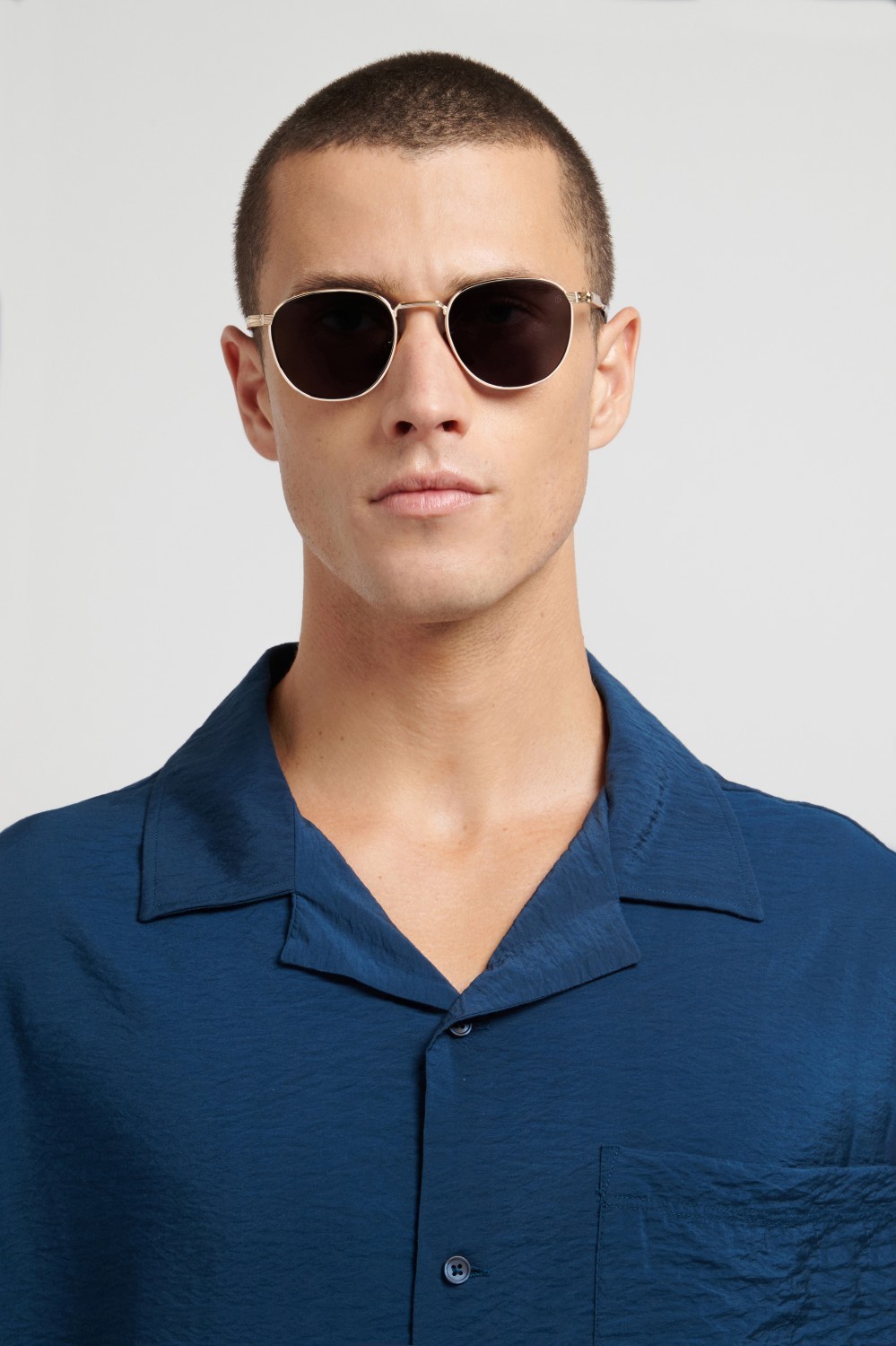 Sunglasses David Beckham Db 1228/S 208557 RHL 2K color gold black 2 shape pantos lenses grey antireflex