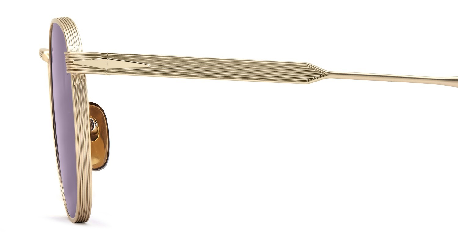 Sunglasses David Beckham Db 1228/S 208557 T5U 0D color gold brown horn shape pantos lenses violet antireflex