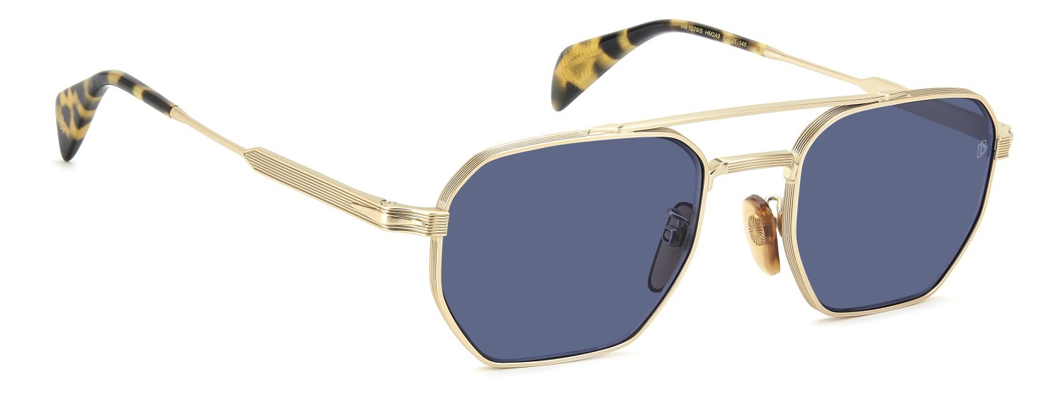 Sunglasses David Beckham Db 1229/S 208558 HM2 A9 color gold honey havana shape navigator lenses blue avio antireflex