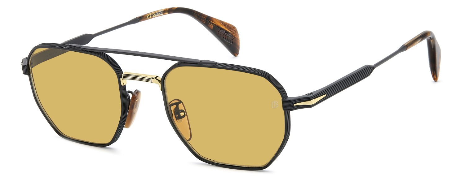 Sonnenbrillen David Beckham Db 1229/S 208558 I46 J9 farbe matte black gold form navigator gläser yellow antireflex