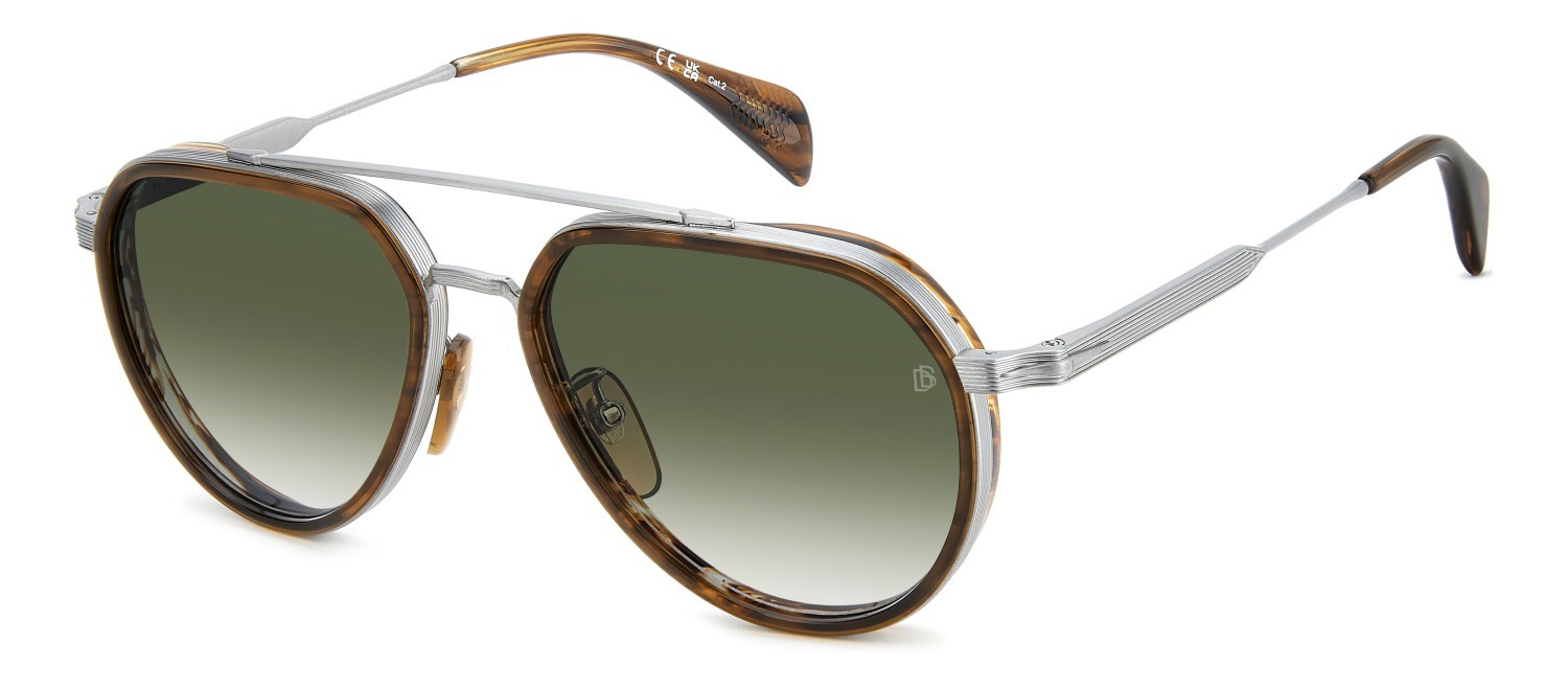 Sonnenbrillen David Beckham Db 1226/G 208559 9CI 8Z farbe palladium brown form aviator gläser green shaded antireflex