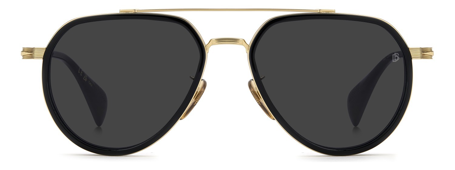 Sunglasses David Beckham Db 1226/G 208559 RHL 2K color gold black 2 shape aviator lenses grey antireflex