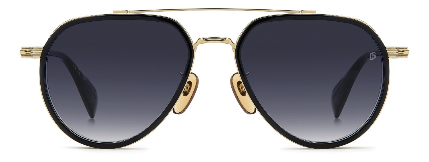 Sunglasses David Beckham Db 1226/G 208559 RHL 84 color gold black 2 shape aviator lenses blue shaded antireflex