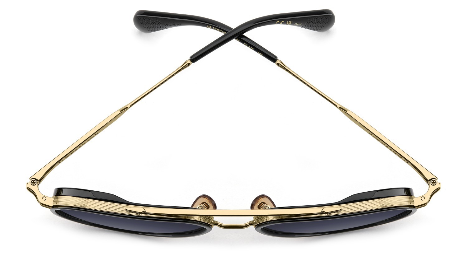 Sunglasses David Beckham Db 1226/G 208559 RHL 84 color gold black 2 shape aviator lenses blue shaded antireflex