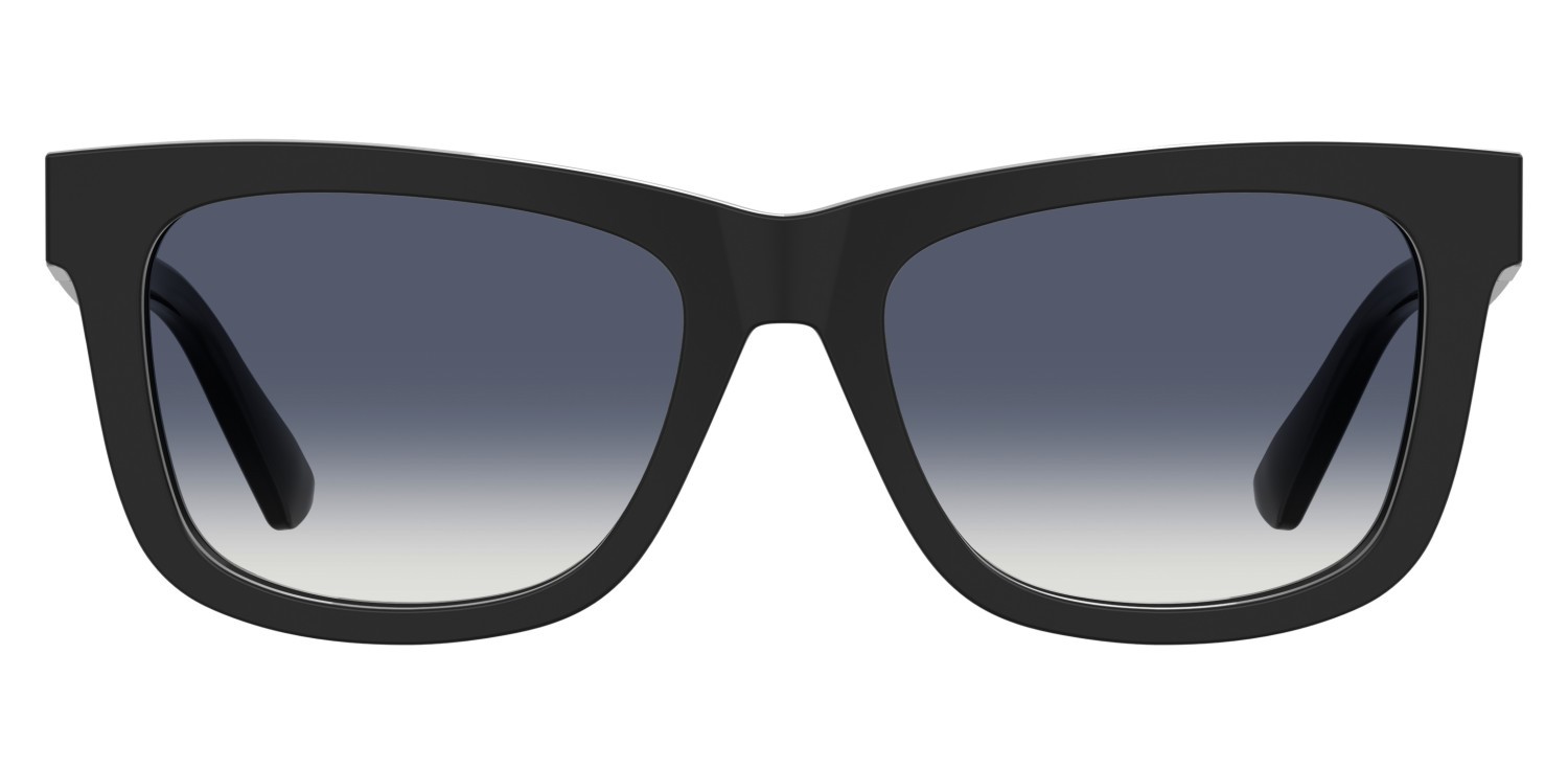 Occhiali da sole Moschino Mos211/S 208563 807 08 colore black forma quadrato lenti dk blue shaded