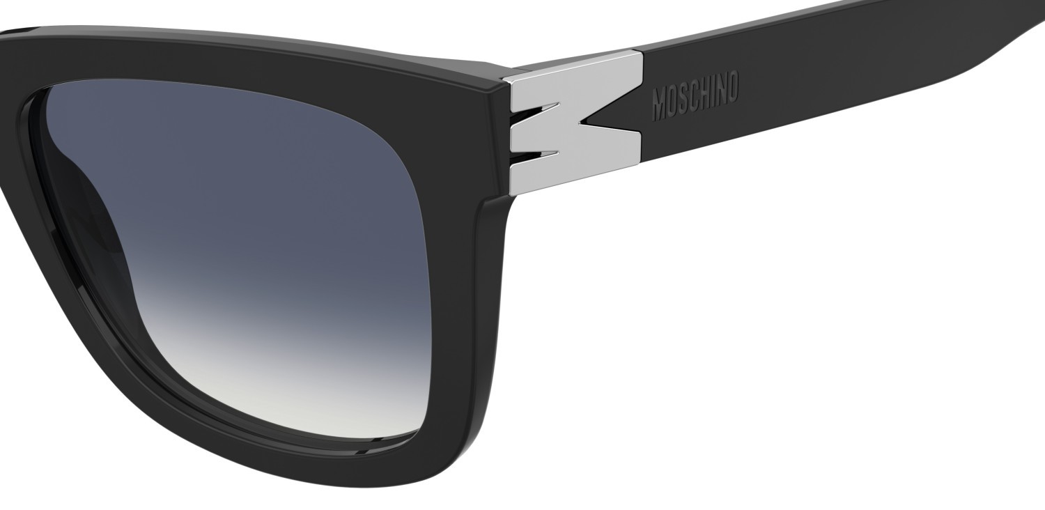 Occhiali da sole Moschino Mos211/S 208563 807 08 colore black forma quadrato lenti dk blue shaded