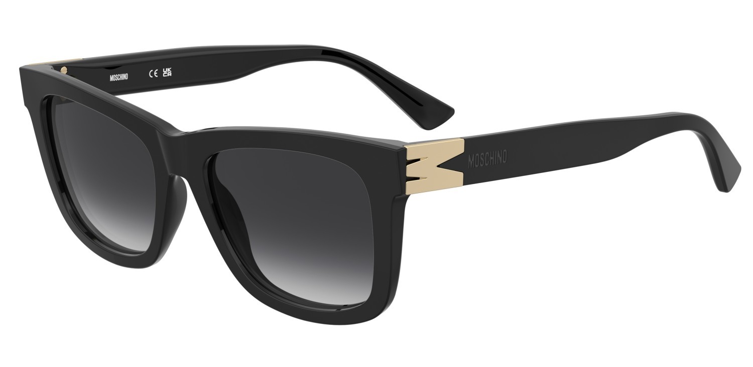 Occhiali da sole Moschino Mos211/S 208563 807 9O colore black forma quadrato lenti dark grey shaded