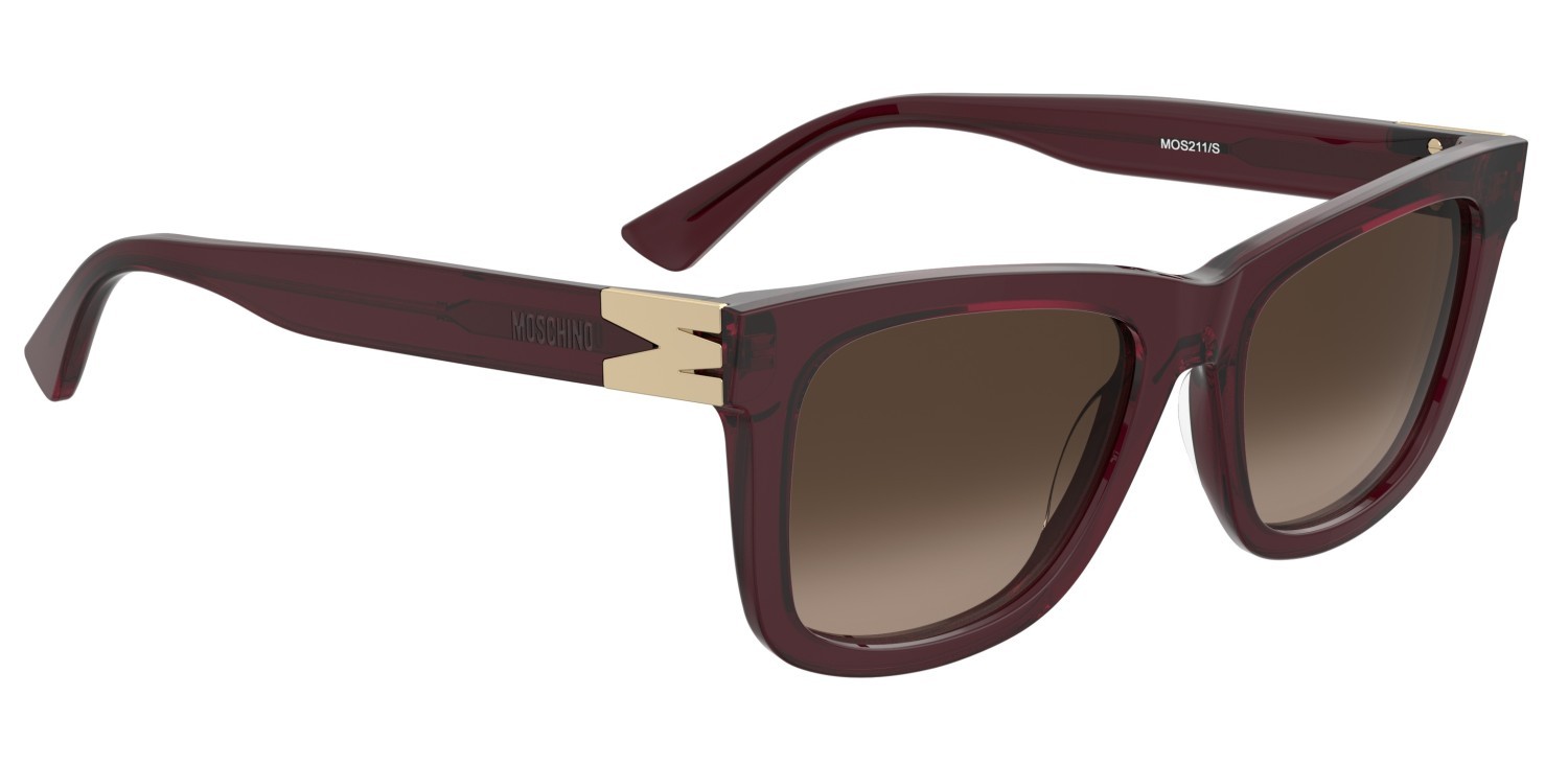 Occhiali da sole Moschino Mos211/S 208563 C9A HA colore red forma quadrato lenti brown shaded