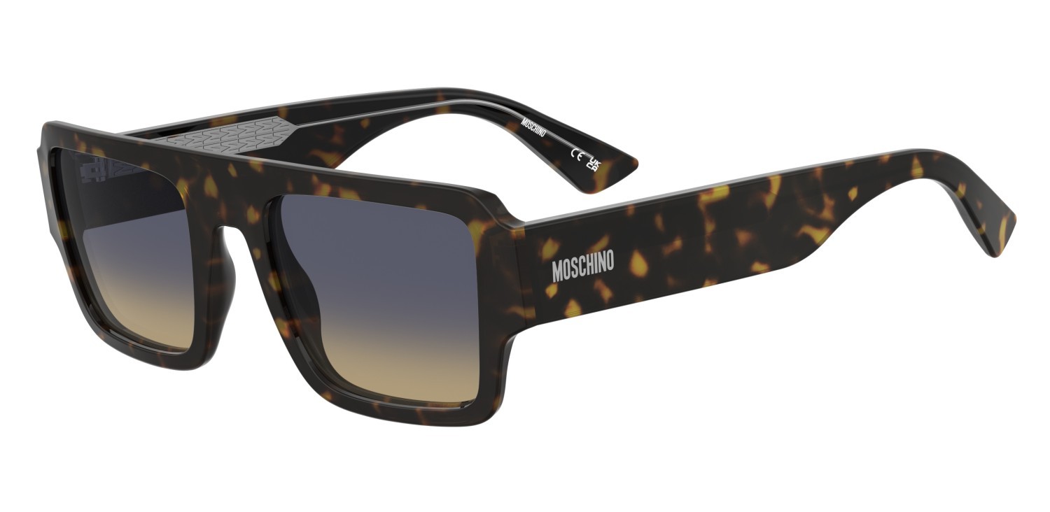 Occhiali da sole Moschino Mos213/S 208564 086 IE colore havana forma quadrato lenti blue beige