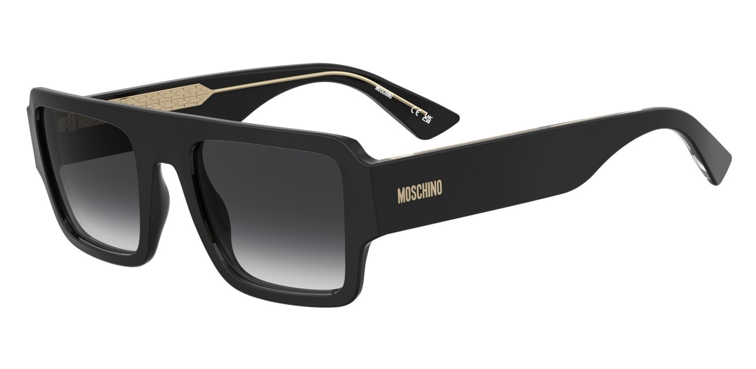 Sunglasses Moschino Mos213/S 208564 807 9O color black shape square lenses dark grey shaded