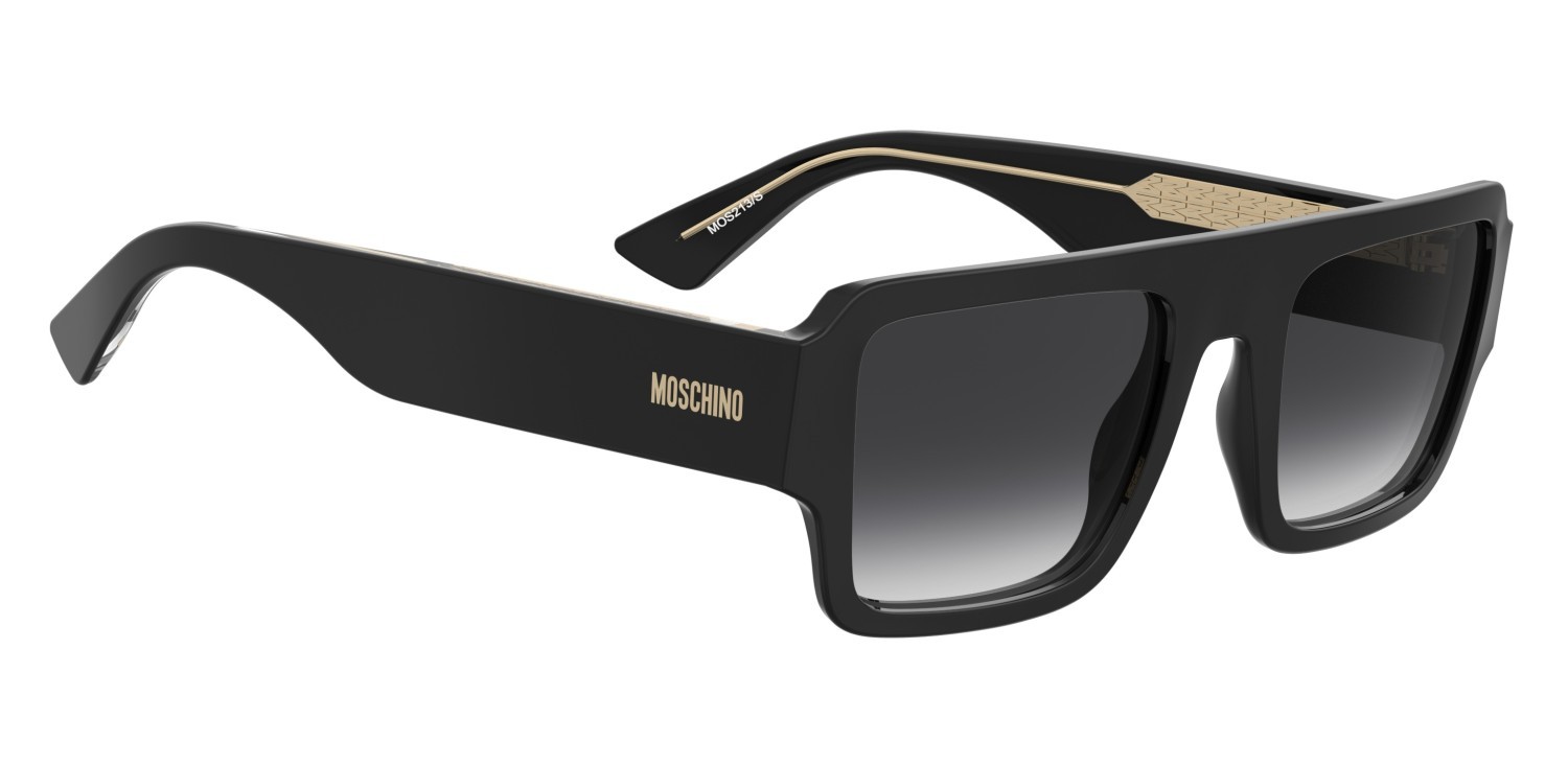 Sunglasses Moschino Mos213/S 208564 807 9O color black shape square lenses dark grey shaded