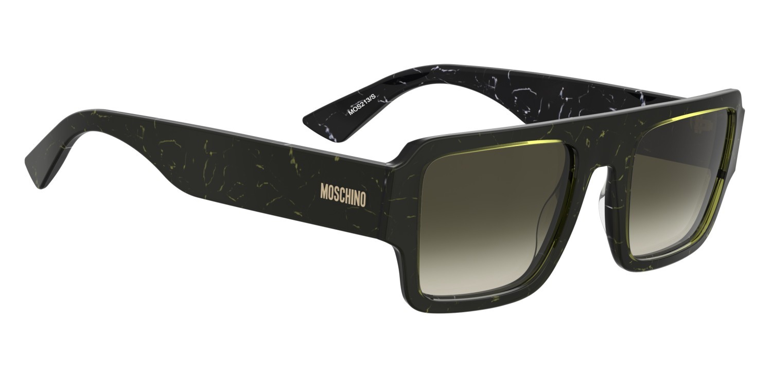 Occhiali da sole Moschino Mos213/S 208564 UHP 9K colore green marble black forma quadrato lenti green shaded