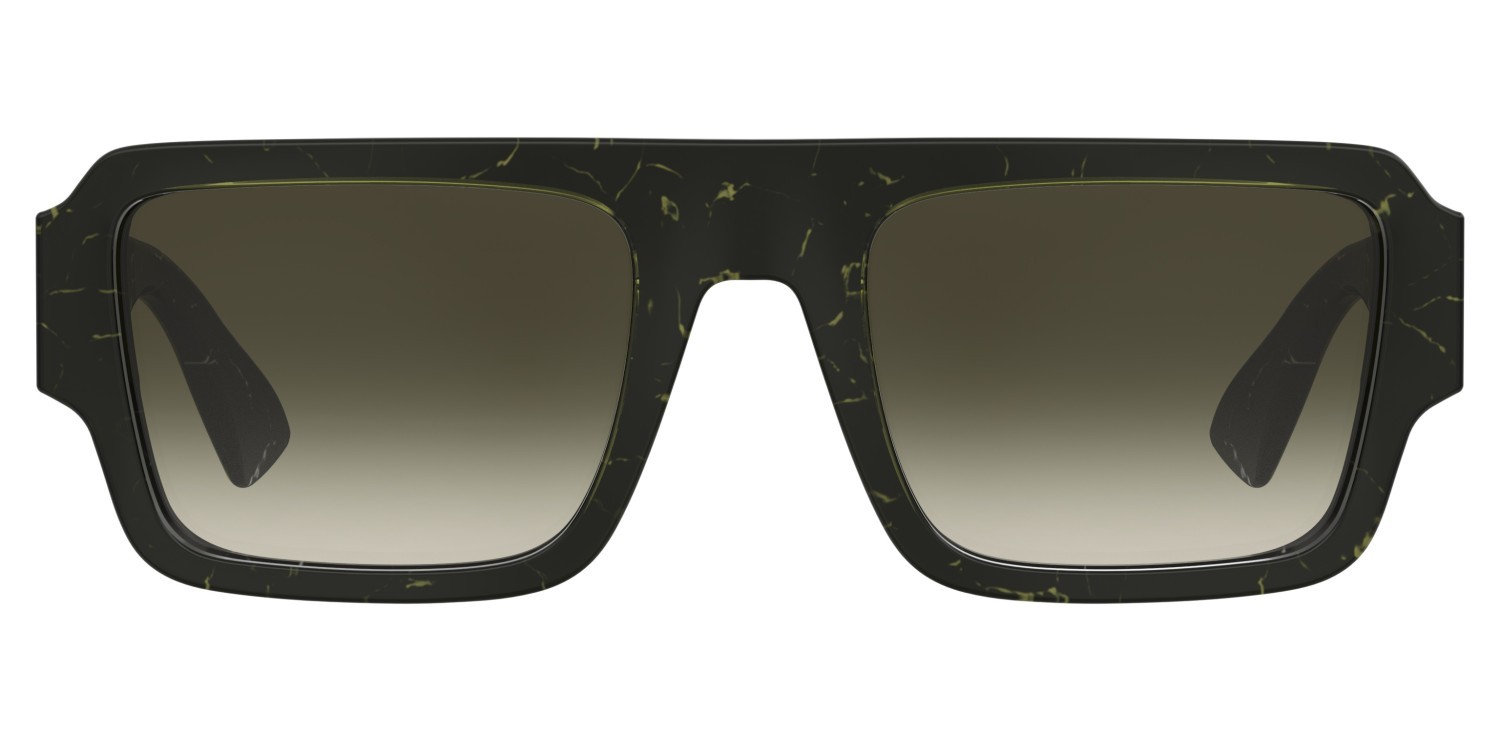 Occhiali da sole Moschino Mos213/S 208564 UHP 9K colore green marble black forma quadrato lenti green shaded