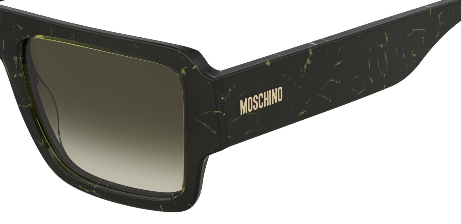Occhiali da sole Moschino Mos213/S 208564 UHP 9K colore green marble black forma quadrato lenti green shaded