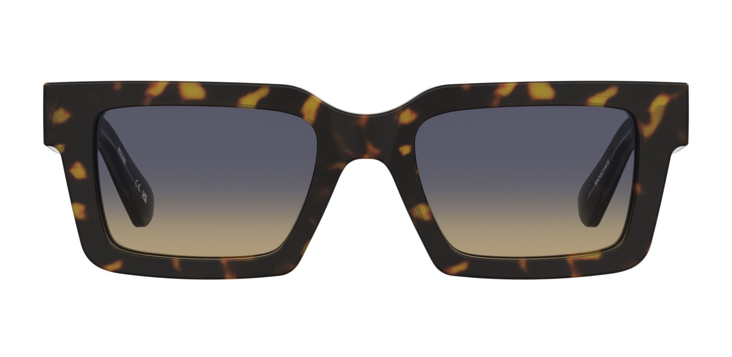 Sonnenbrillen Moschino Mos214/S 208565 086 IE farbe havana form rechteckig gläser blue beige