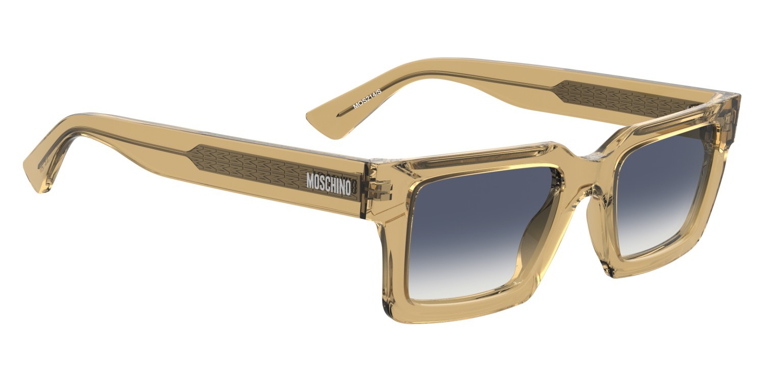Sunglasses Moschino Mos214/S 208565 HAM 08 color champagne shape rectangle lenses dk blue shaded