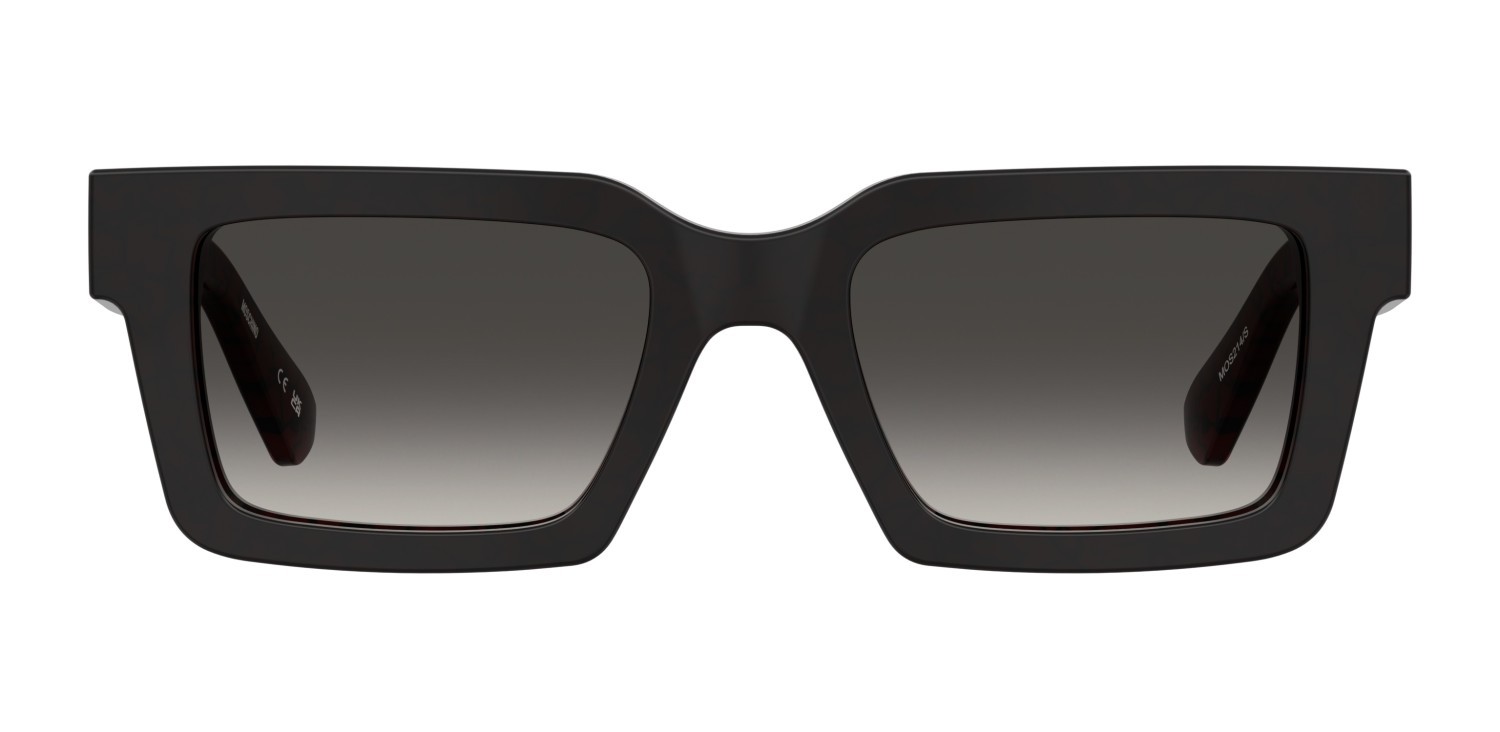 Occhiali da sole Moschino Mos214/S 208565 XJS 9O colore red marble red forma rettangolare lenti dark grey shaded