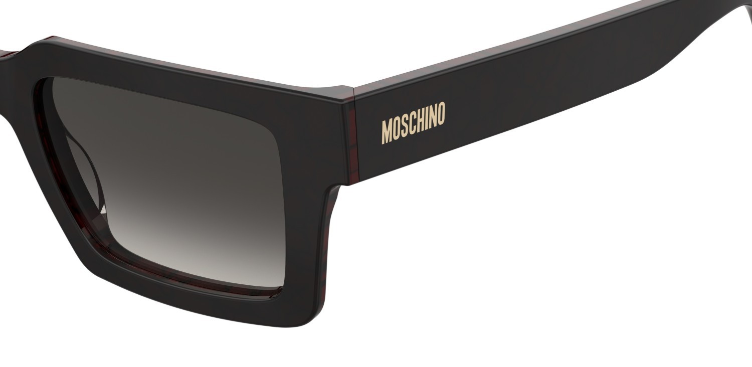 Occhiali da sole Moschino Mos214/S 208565 XJS 9O colore red marble red forma rettangolare lenti dark grey shaded