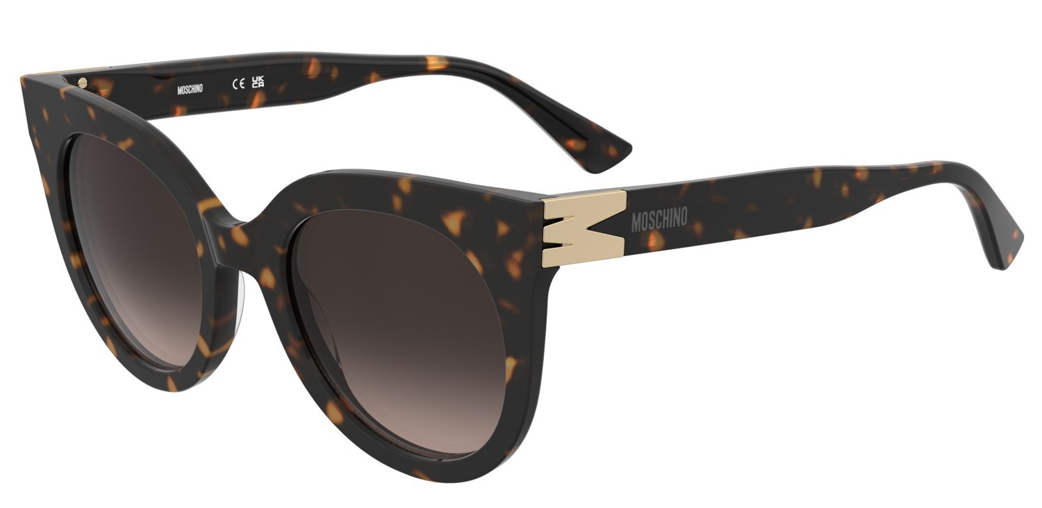 Sunglasses Moschino Mos212/S 208566 086 HA color havana shape cat eye lenses brown shaded