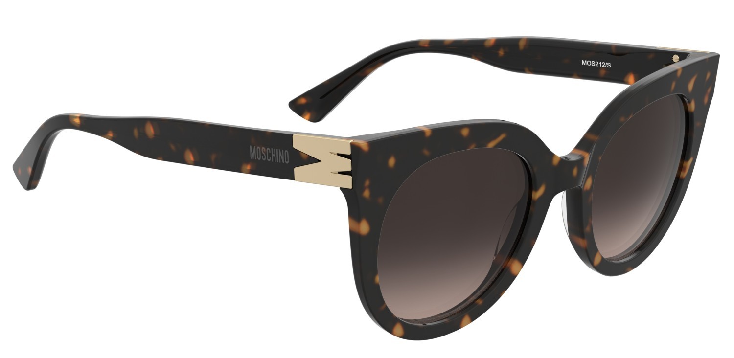 Sunglasses Moschino Mos212/S 208566 086 HA color havana shape cat eye lenses brown shaded